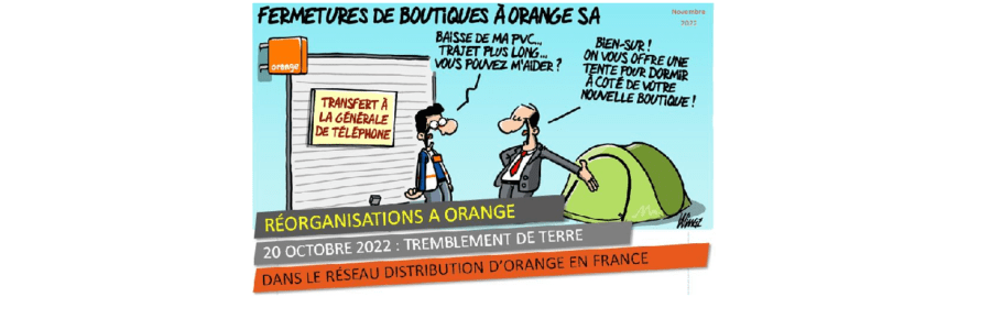 Fermetures de boutiques à Orange SA